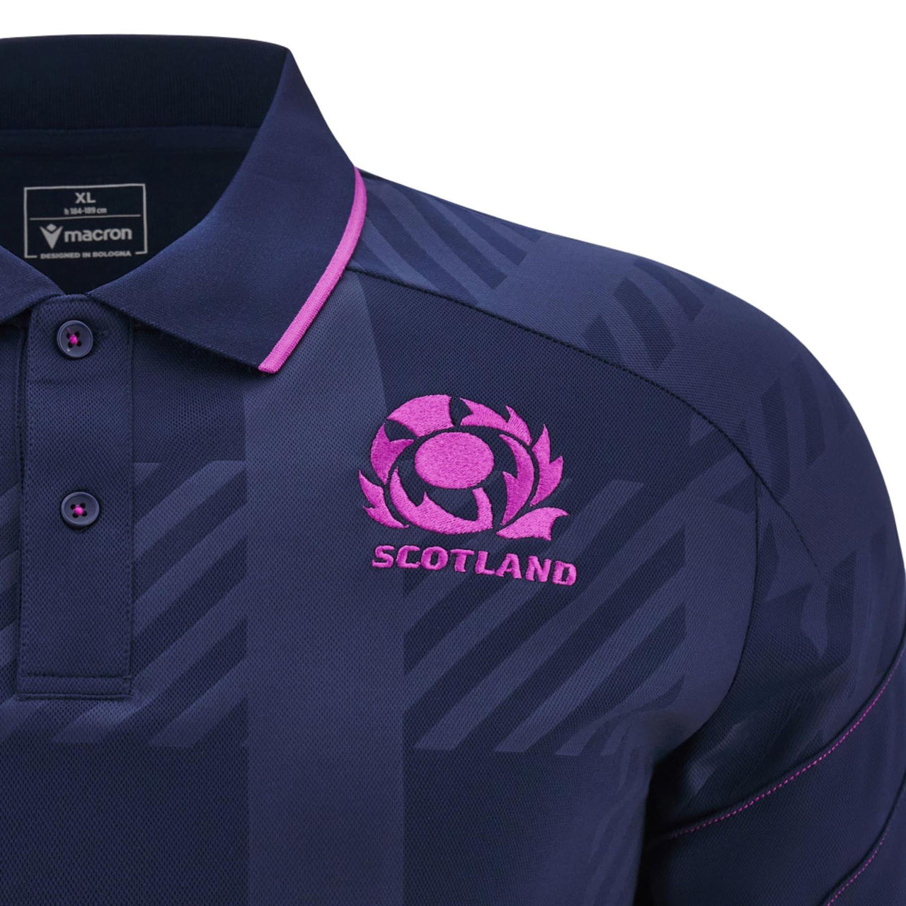 Macron Scotland Rugby Travel Polo Shirt | Navy | 2025/26