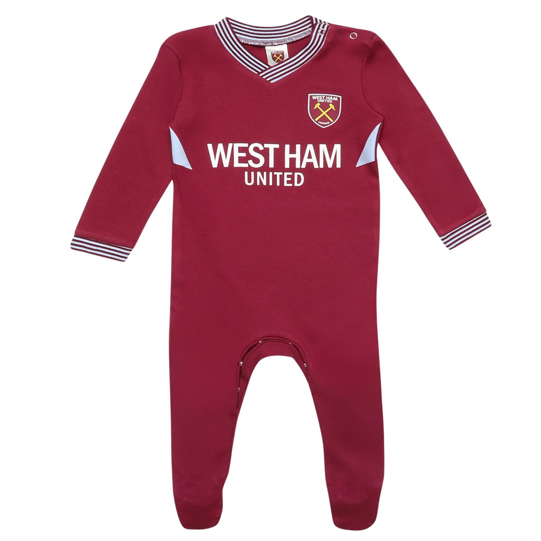 West Ham Baby Sleepsuit 2025/26 Official Infant Football Kit