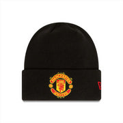 Manchester United FC New Era Core Cuff Beanie Hat | Black | 2024