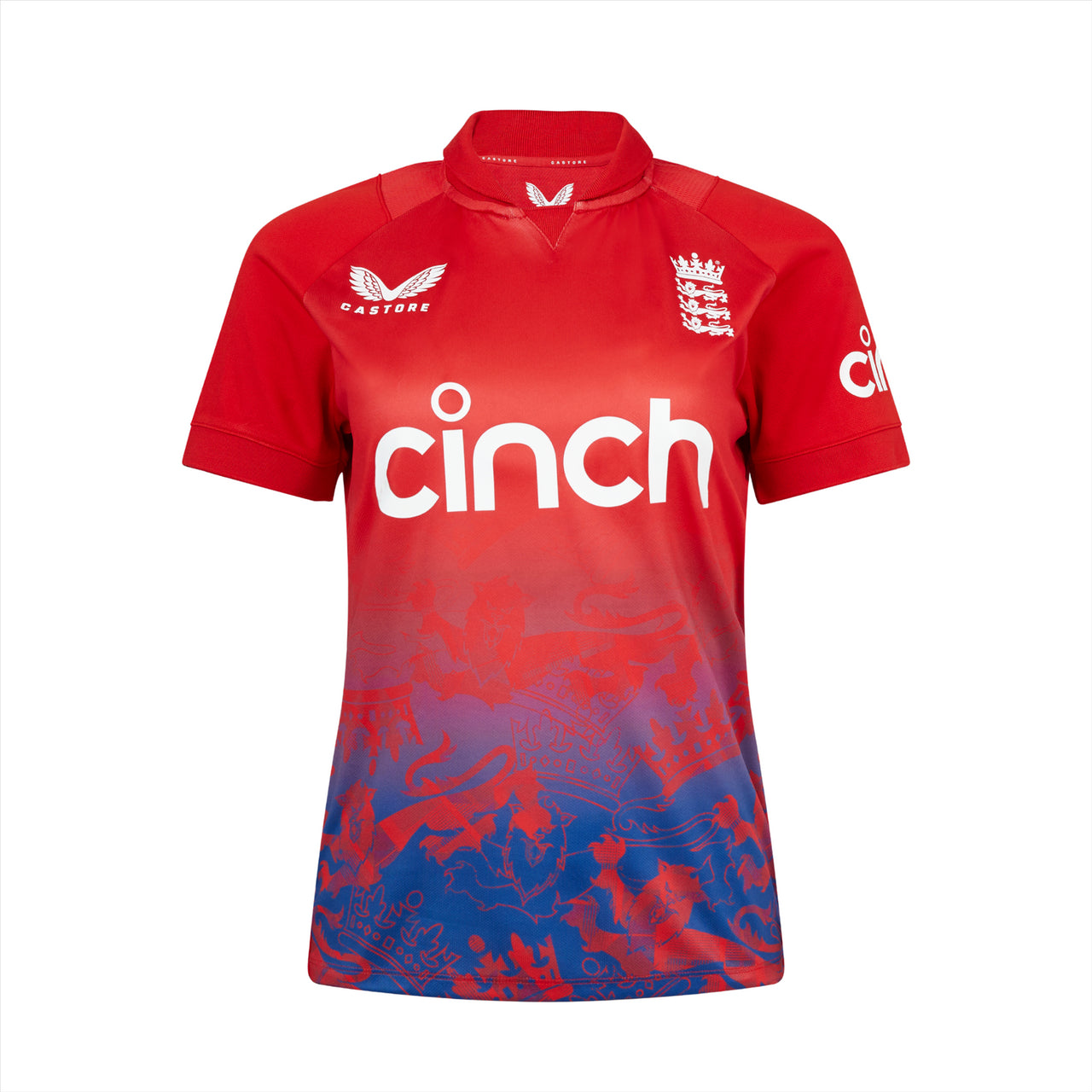 England Cricket Women's IT20 Replica Short Sleeve Shirt | Red | 2023