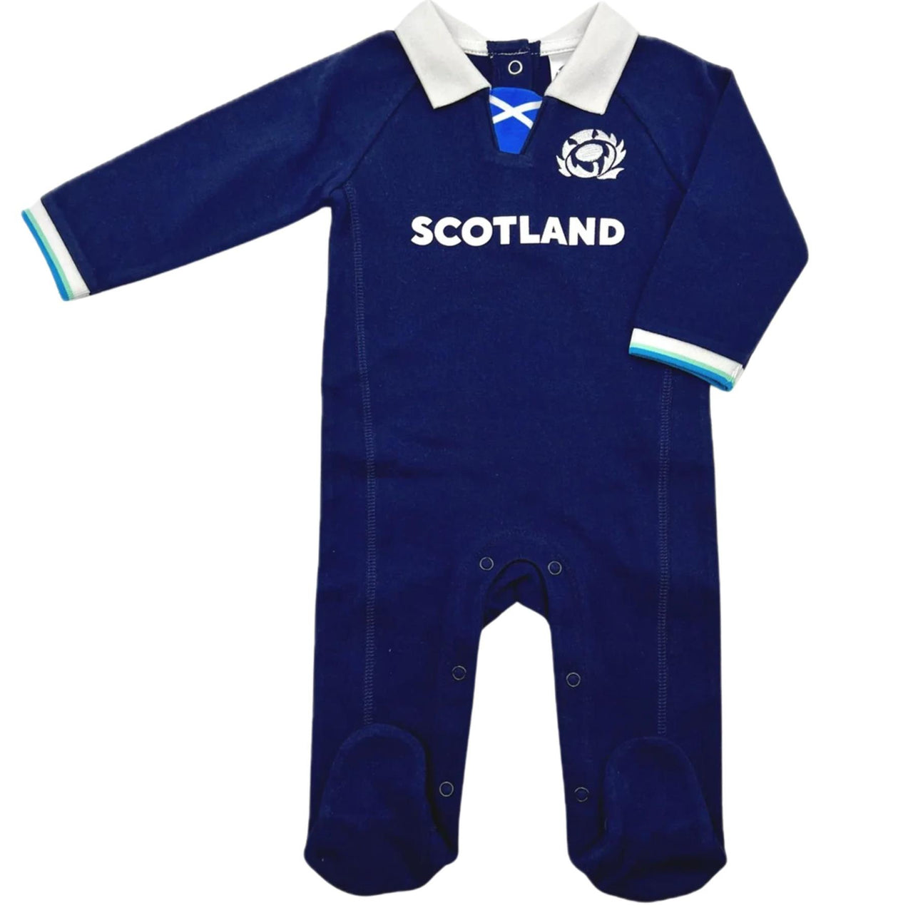 Scotland Rugby babygrow sleepsuit front