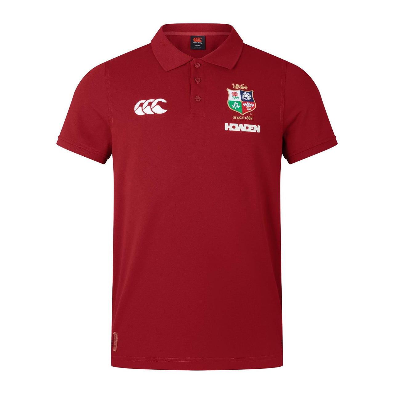 Canterbury British & Irish Lions Rugby Mens Pique Polo Shirt in Red