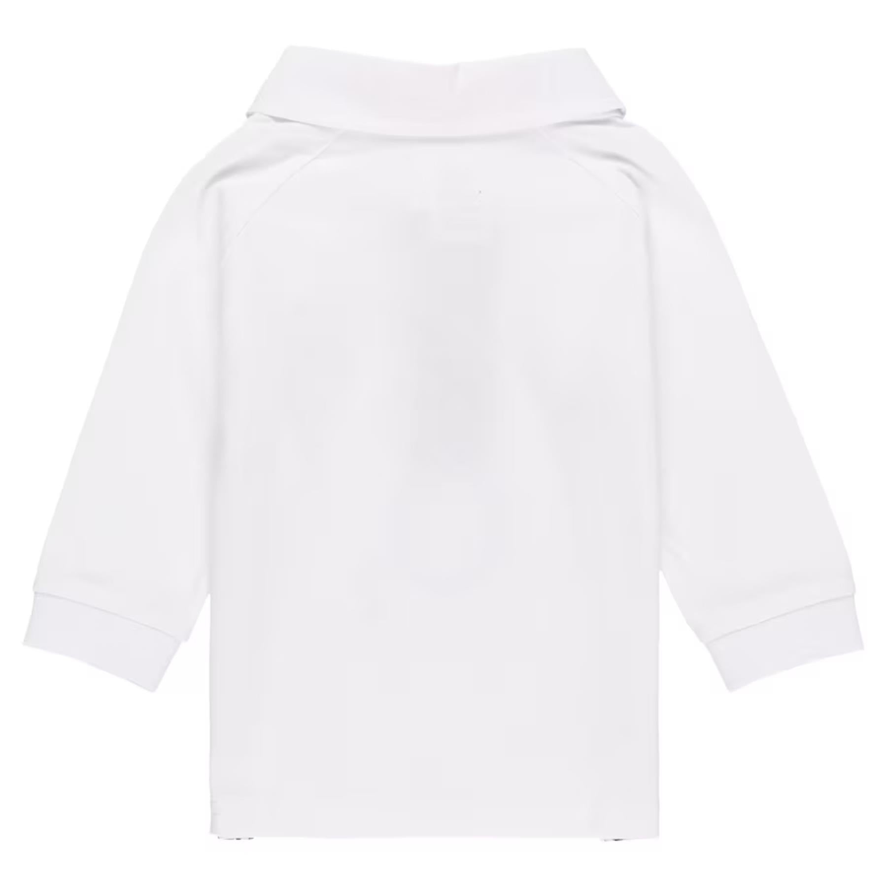 A back shot of the Official England Rugby Home Baby Rugby Shirt in White