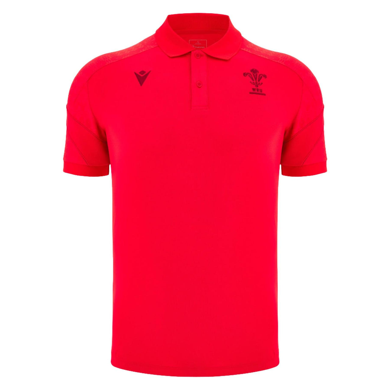 Macron Wales Rugby Mens Travel Polo Shirt | Red | 2025/26