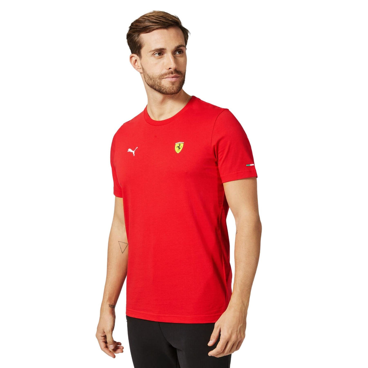 Scuderia Ferrari Puma Mens Small Shield T-Shirt | Red