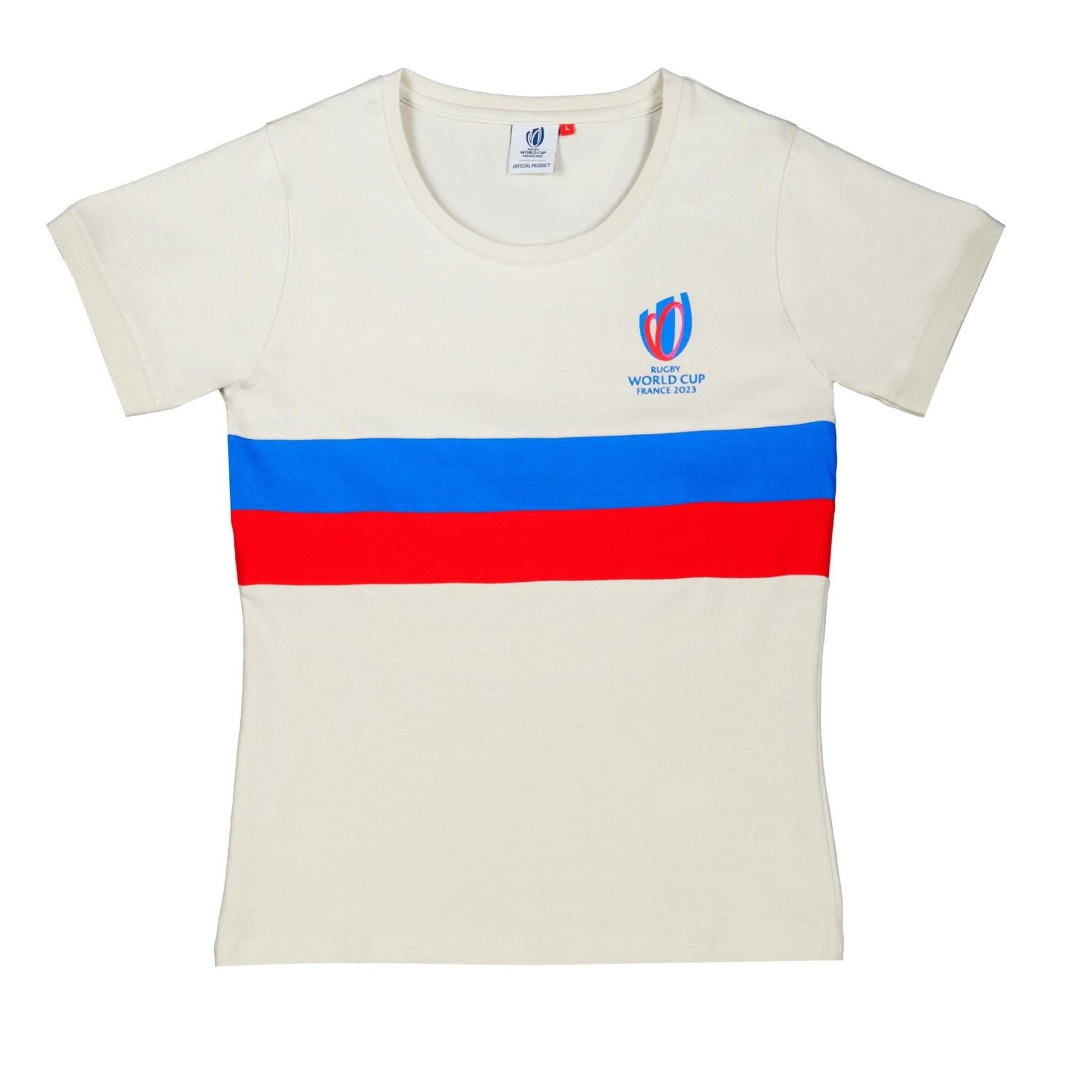 Rugby World Cup 2023 Women's Striped T-Shirt | Light Grey