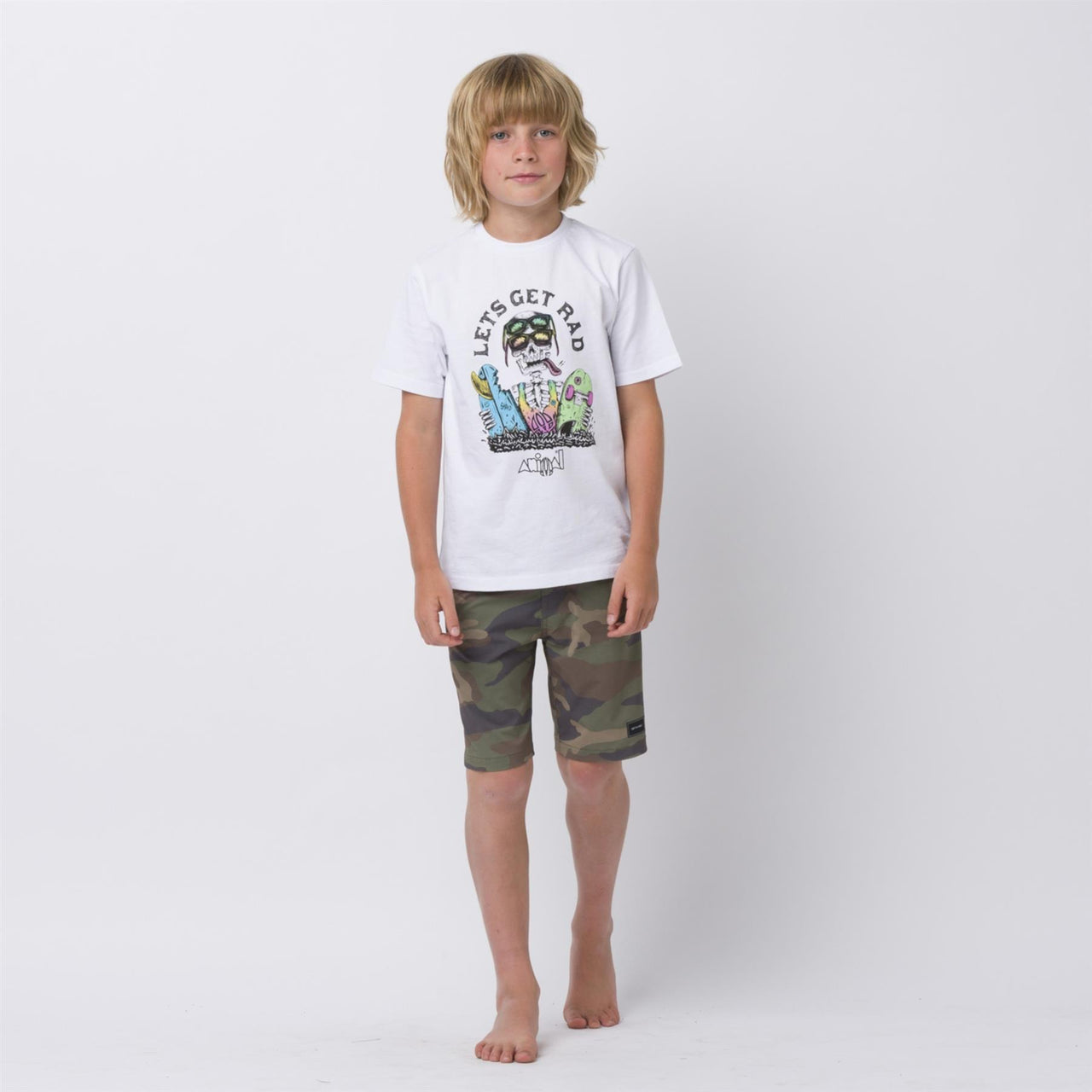 Animal Kid's Get Rad T-shirt | White
