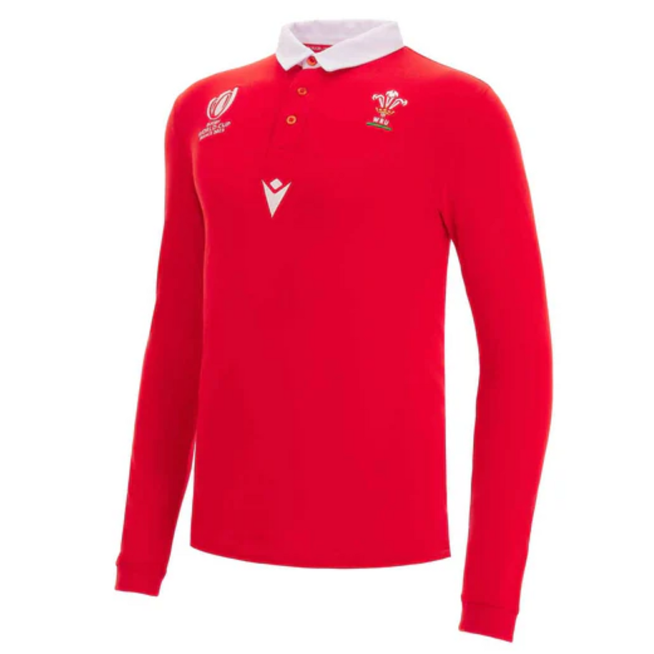Macron Wales Rugby World Cup 2023 Mens Long Sleeve Rugby Jersey