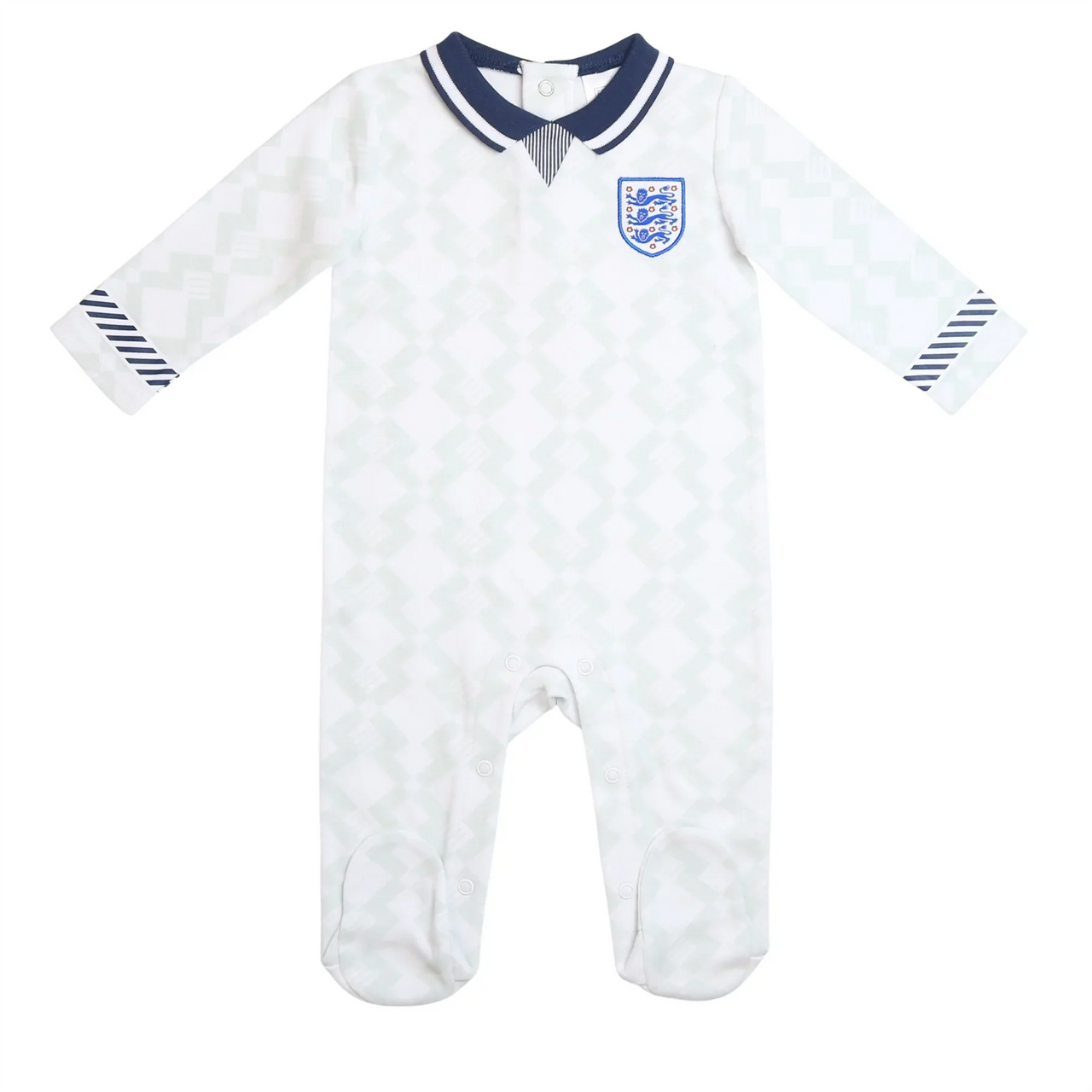 England Football 1990 World Cup Retro Home Kit Baby Sleepsuit