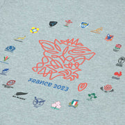 Rugby World Cup 2023 Men's 20 Unions Map Back Print T-Shirt | Grey