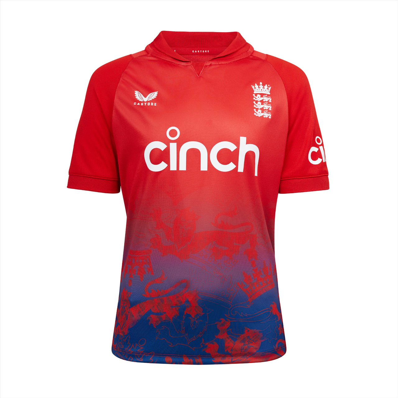 England Cricket Junior IT20 Replica Short Sleeve Shirt | Red | 2023