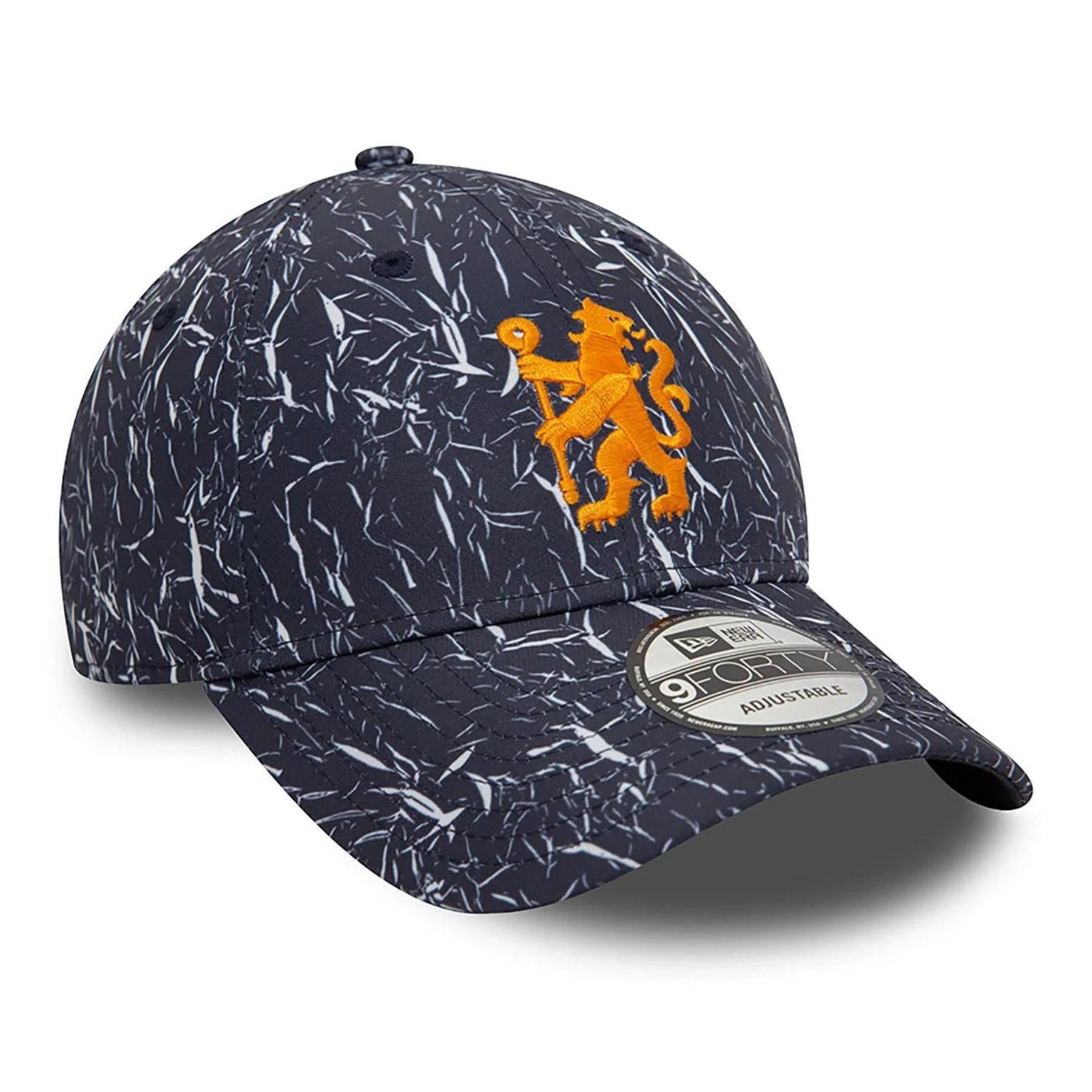 Chelsea FC New Era 9Forty Crinkle AOP Baseball Cap | Adult | Grey | 2024