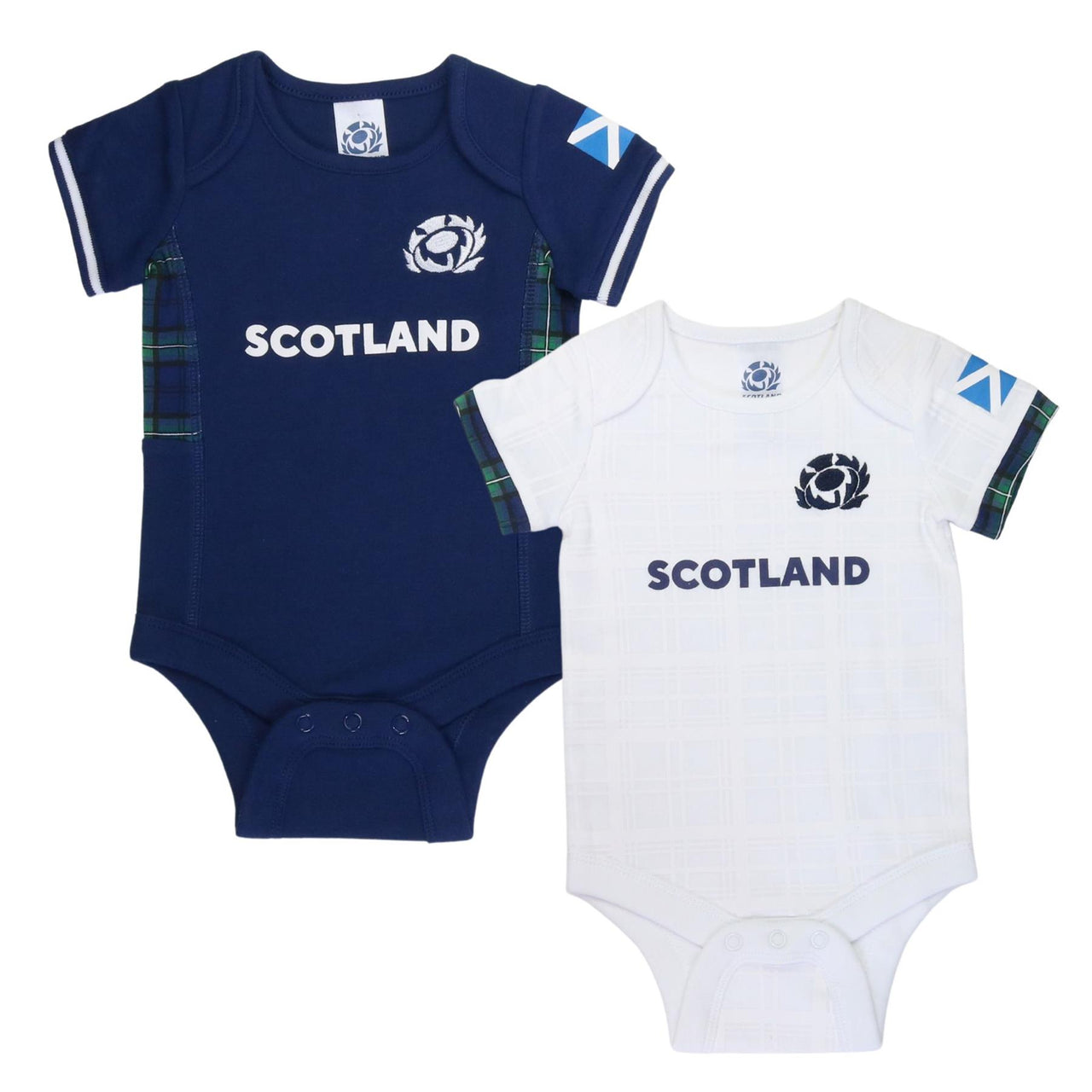 Scotland Rugby Baby 2 Pack Bodysuits | Navy/White | 2023/24