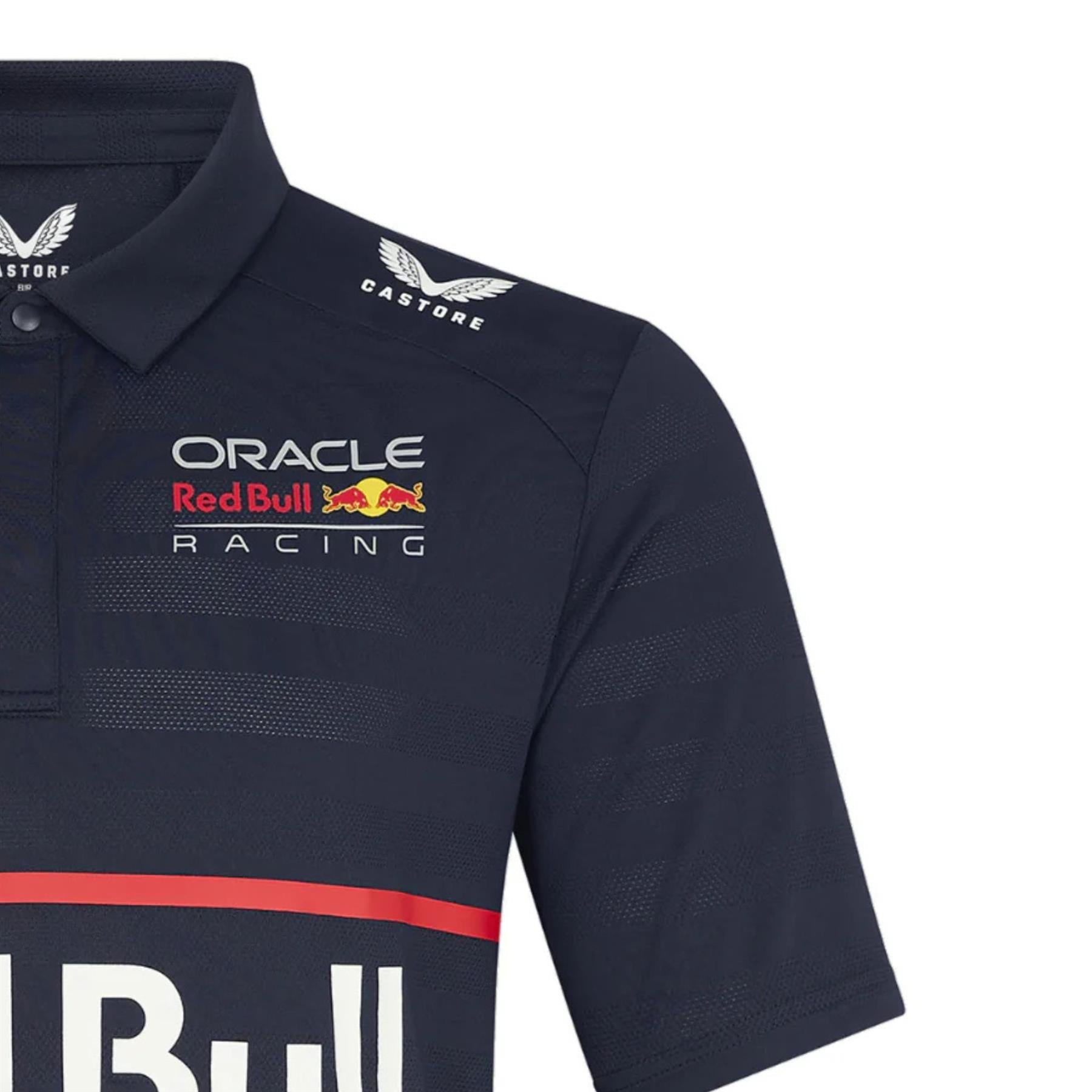 Oracle Red Bull Racing F1 Men's Max Verstappen Driver Polo Shirt left sleeve