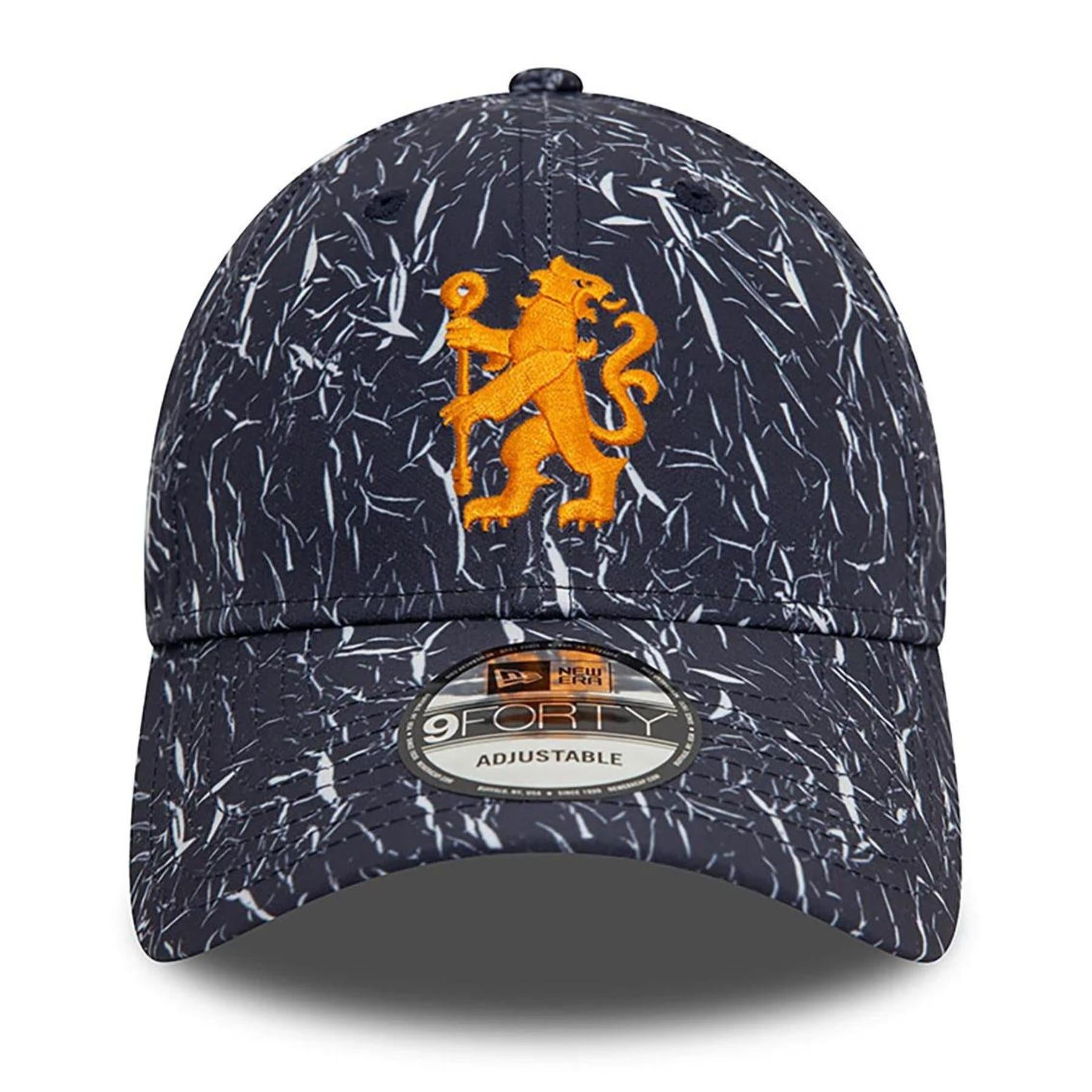 Chelsea FC New Era 9Forty Crinkle AOP Baseball Cap | Adult | Grey | 2024