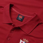 Canterbury British & Irish Lions Rugby Mens Pique Polo Shirt in Red, CollarDetail