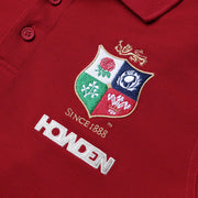 Canterbury British & Irish Lions Rugby Mens Pique Polo Shirt in Red, embroidered logo