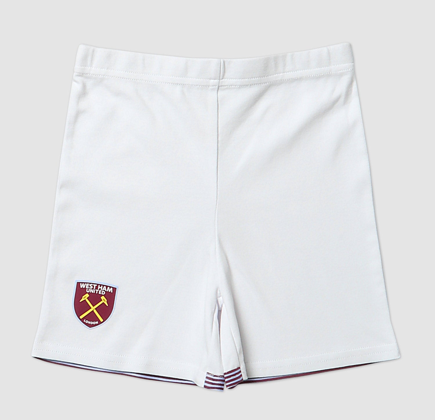 White shorts with a West Ham United logo
