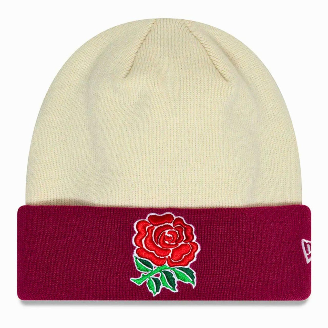 New Era England Rugby Contrast Beanie Hat | Stone