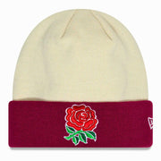 New Era England Rugby Contrast Beanie Hat | Stone