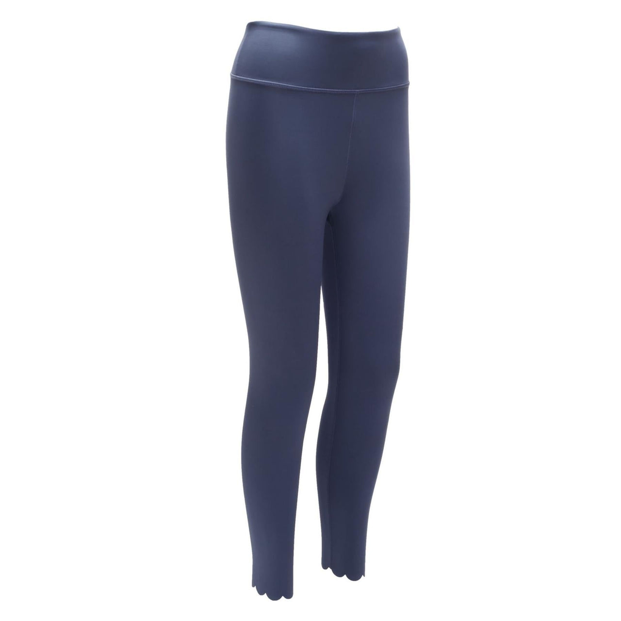 Blossom Yoga Moody Blue Scalloped Leg 7/8 Leggings