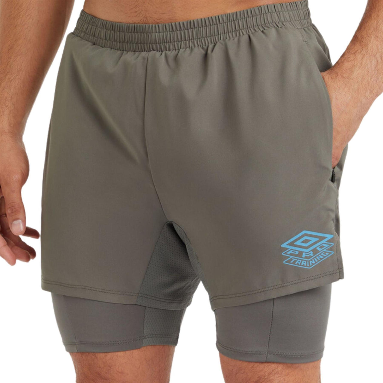 Umbro Mens Pro Training Elite Hybrid Shorts | Gunmetal