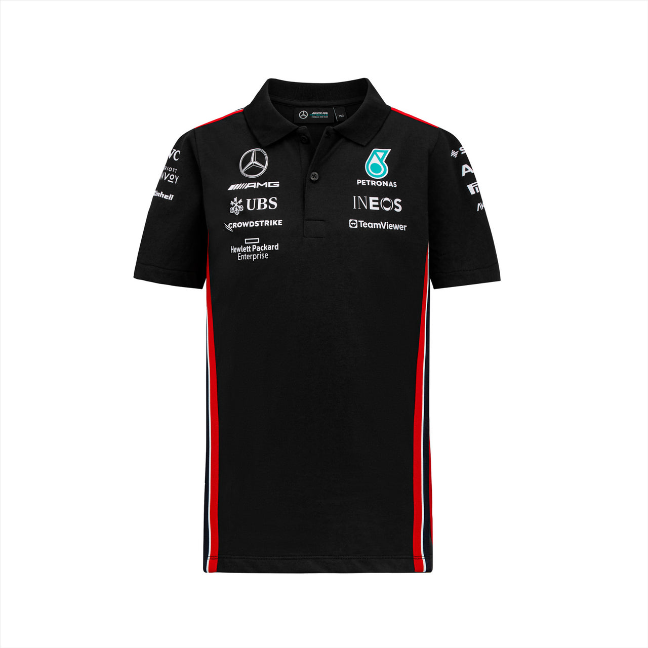 Mercedes AMG Petronas F1 Kids' Team Polo Shirt | Black | 2023
