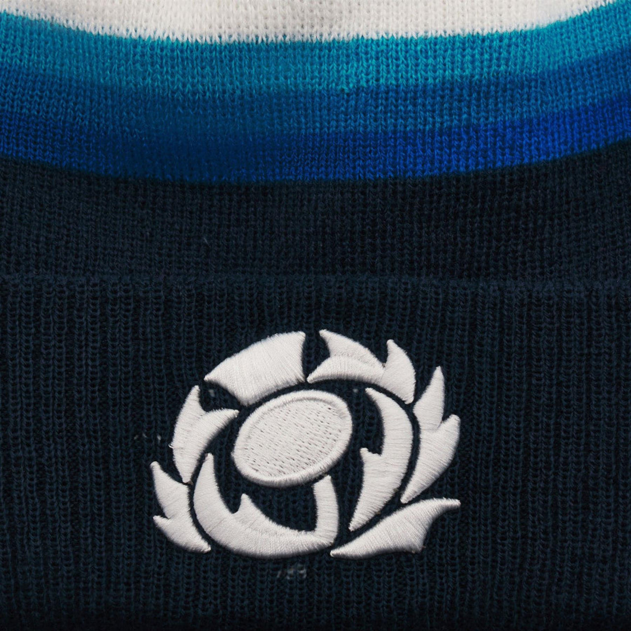 Macron Scotland Rugby Fade Pom Pom Beanie Hat | Blue | 2022/23 | Junior