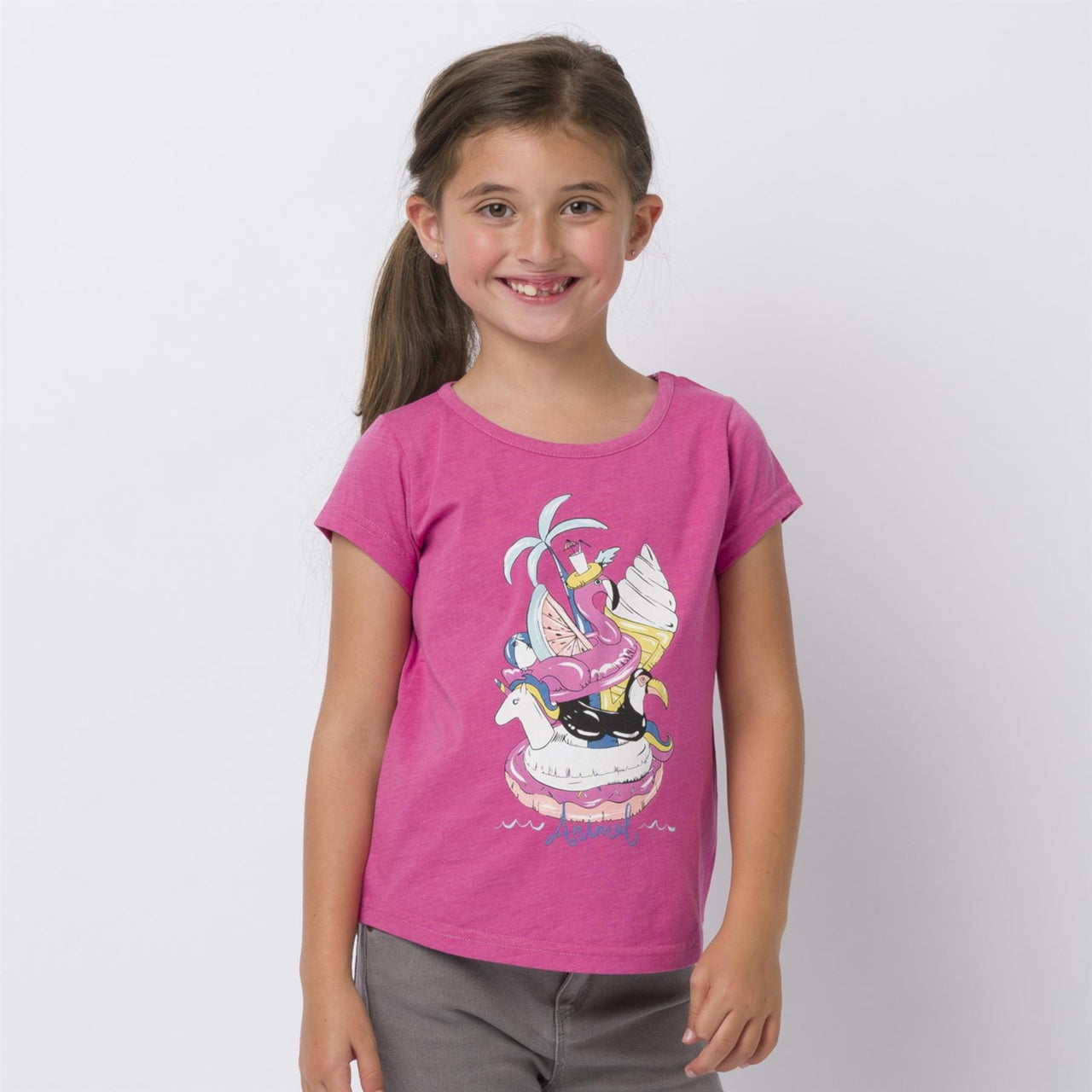 Animal Girls Inflatables T-shirt | Raspberry Rose Marl
