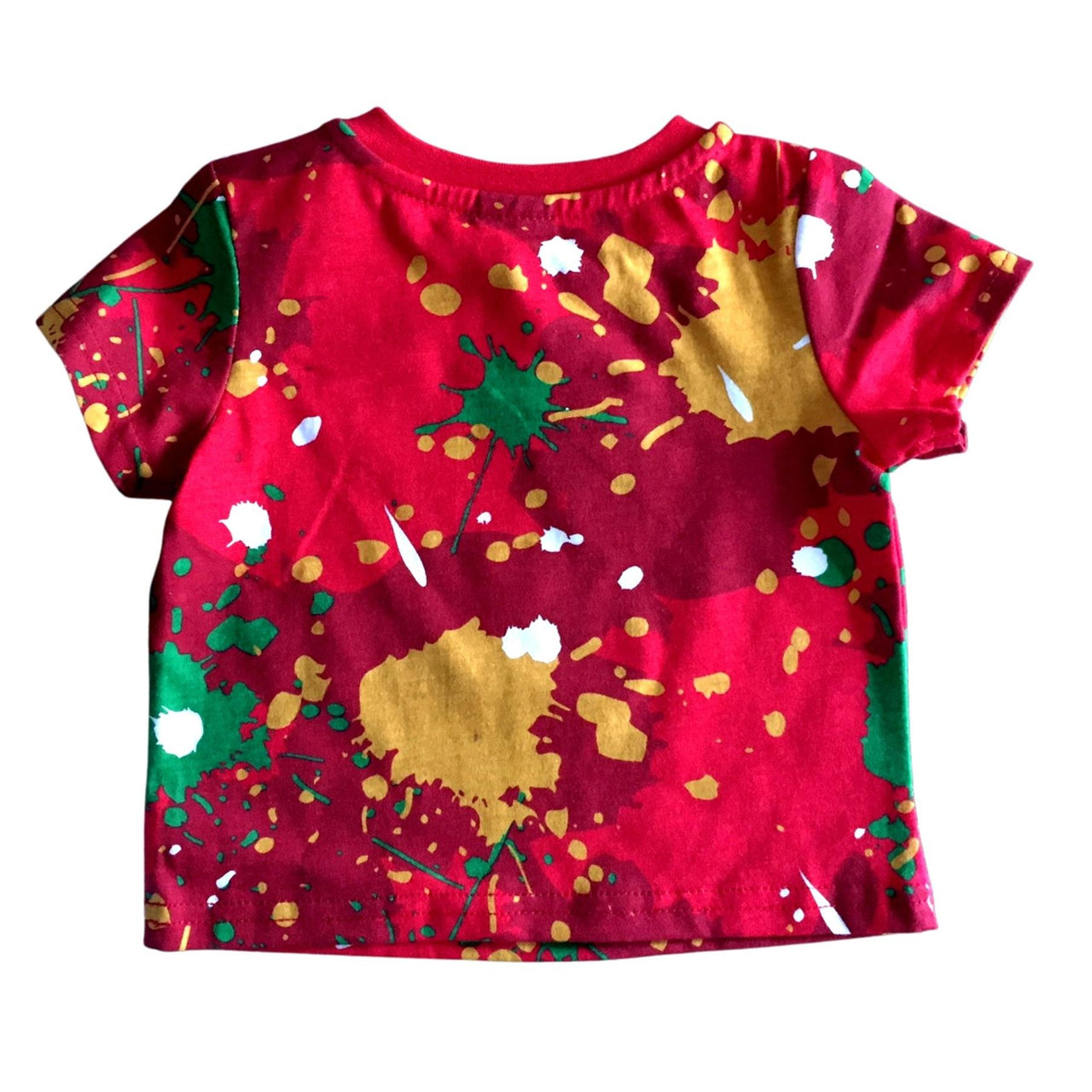 Wales WRU Rugby Baby Paint Splatter T-Shirt | Red