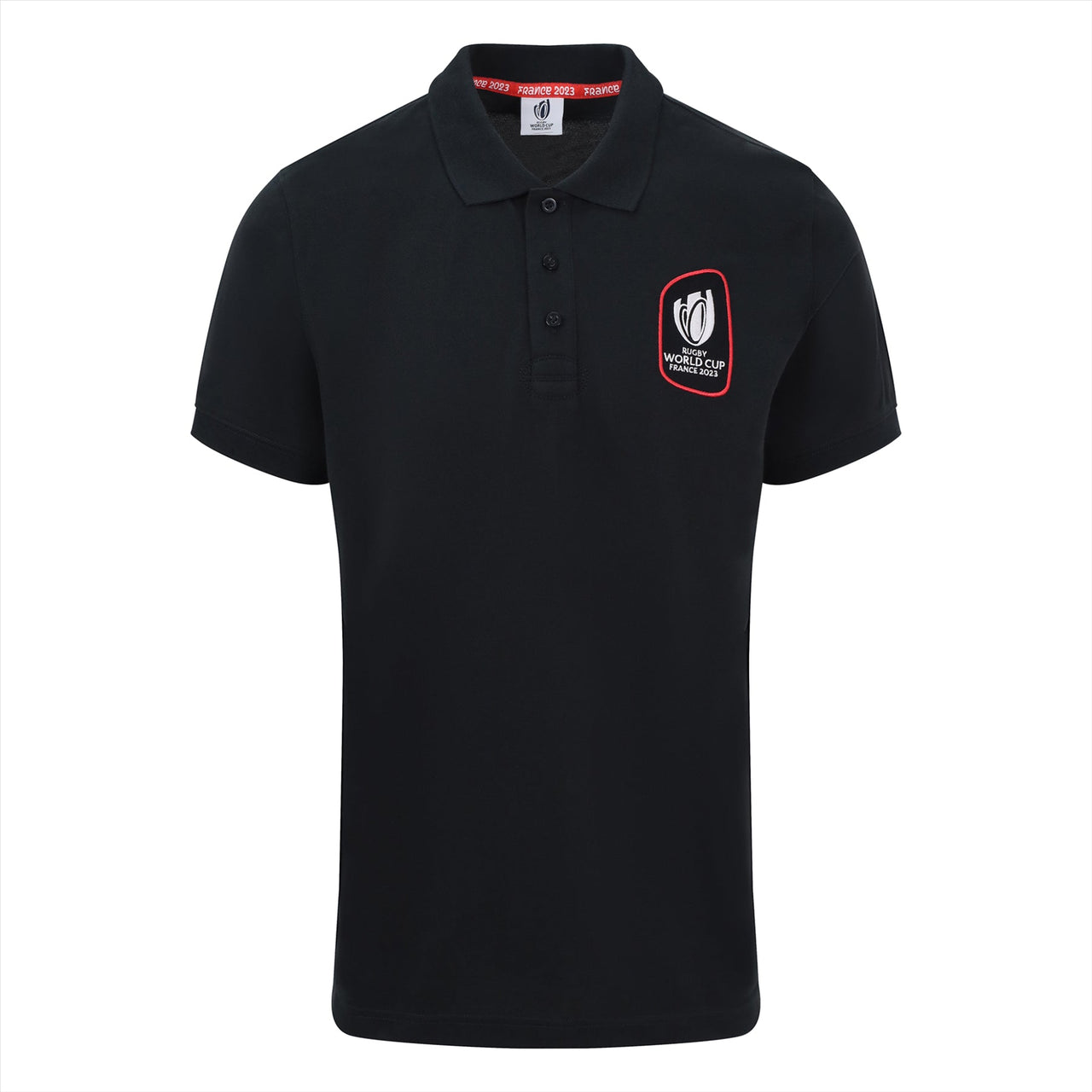 Rugby World Cup 2023 Men's 20 Unions Map Back PrintPolo Shirt | Black